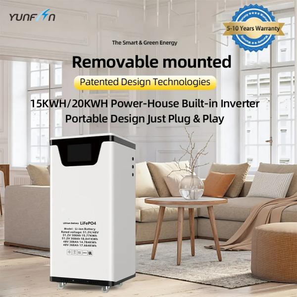LiFePo4 51.2V 15KWH 20.48KWH 400Ah Home Lithium Ion Battery Energy Storage With Wheels