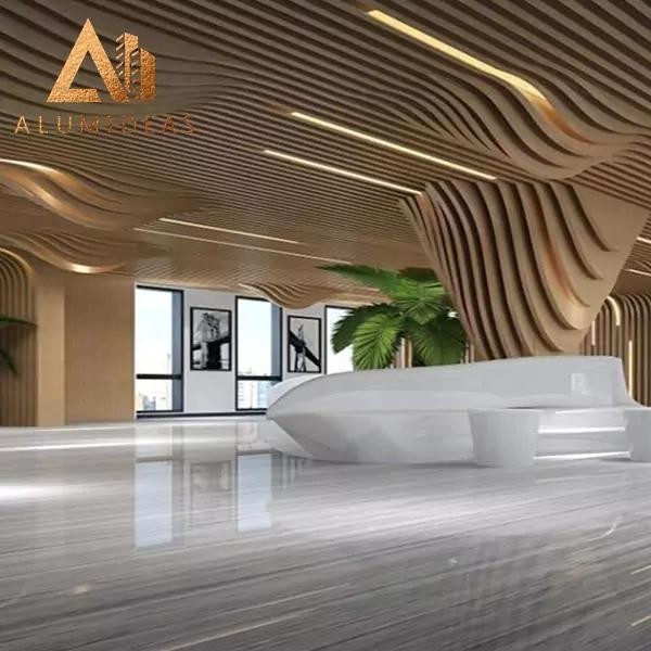 Curved Acoustic Custom Decoration Aluminium Linear Ceiling