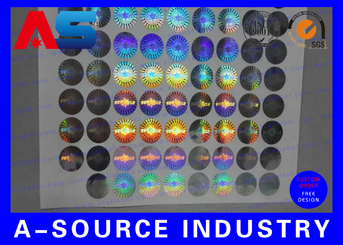 Buy cheap 2cm Diameter Custom Holographic Stickers Anti - Counterfeiting PET Material product