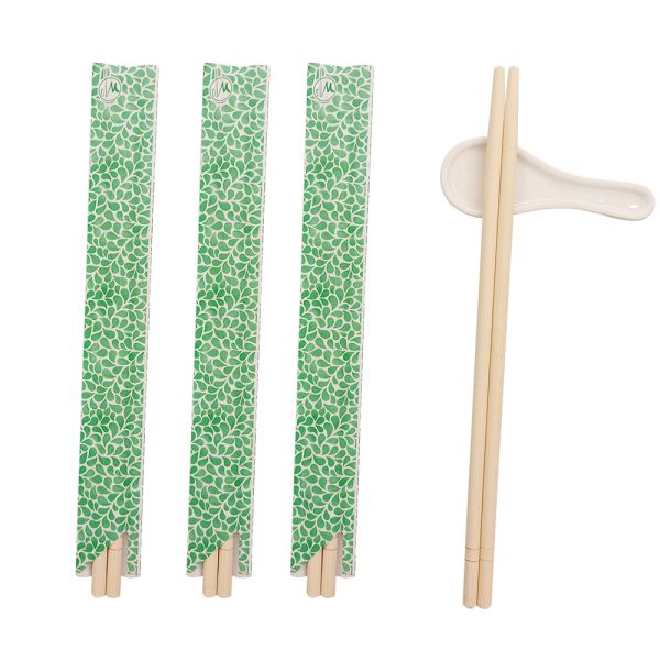 Disposable Bamboo Chopsticks Flatware Type Chopsticks Custom Wrapping Paper for Environmental Protection in Restaurants