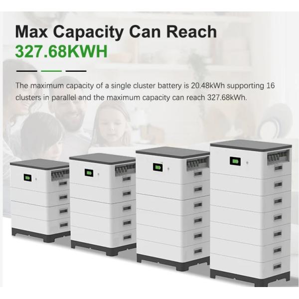 High Voltage Lithium Solar Battery 50ah 153.6V 204.8V 256V 307.2V 358.4V 409.6V Lithium Ion Stackable Lifepo4 Battery