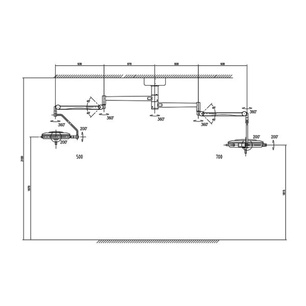 Double Dome Shadowless LED Operating Room Lights For Multi - Purpose Surgery