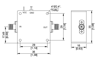 8 To 15.5 GHz 10dBm Power Amplifier with 16dB Small Signal Gain