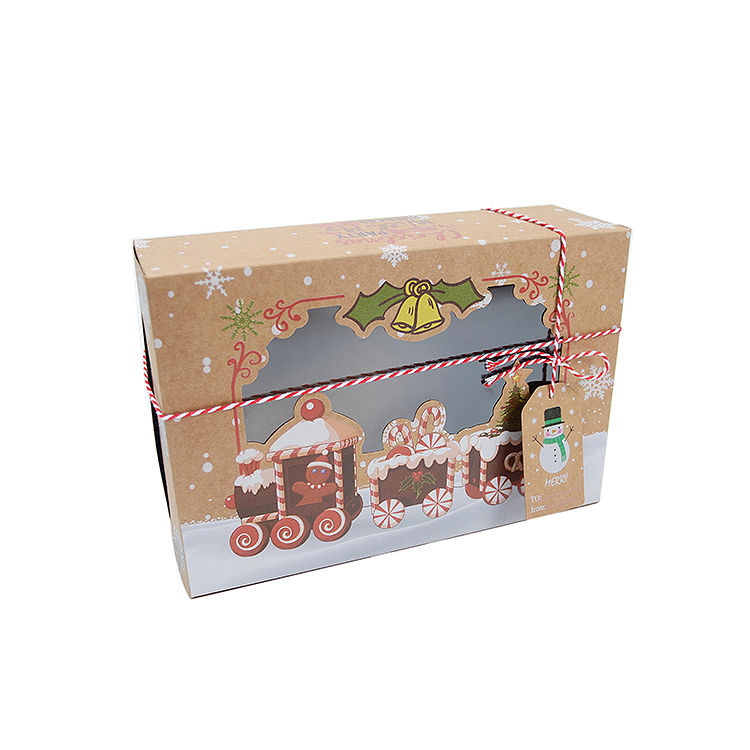 Clear Window Wedding Kraft Box Cookie Packaging Paper Box With Foldable Art Paper Type