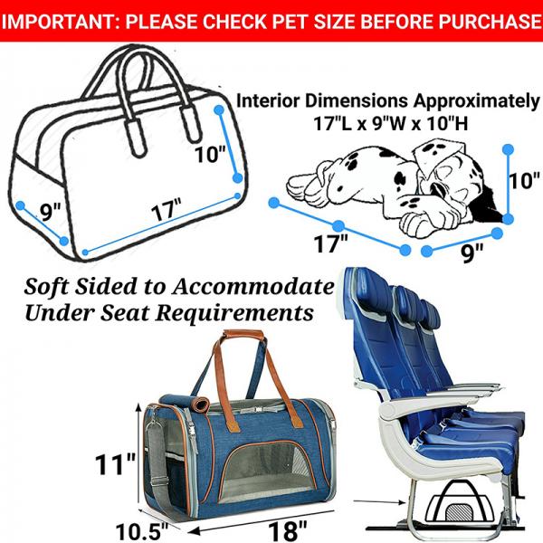 Soft Sided Pet Carrier Handbag , Eco Friendly Breathable Pet Travel Bags