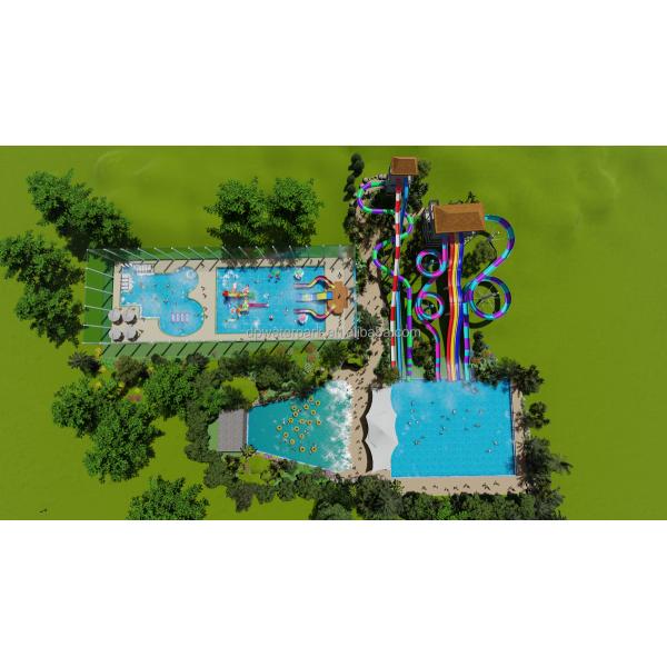 Outdoor swimming pool Water Park Fiberglass Sled Cannon Barrel Slide Customized Height With Installation Detailed Drawings Attached