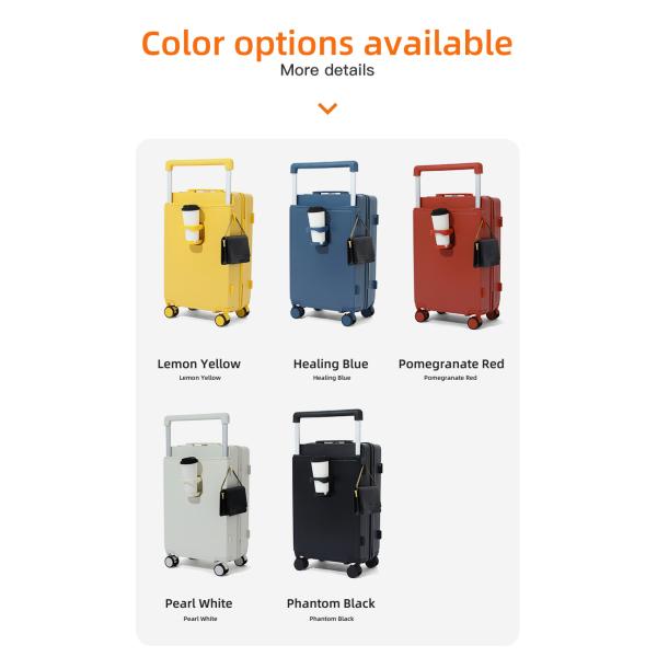 Macaron color trolley case side view