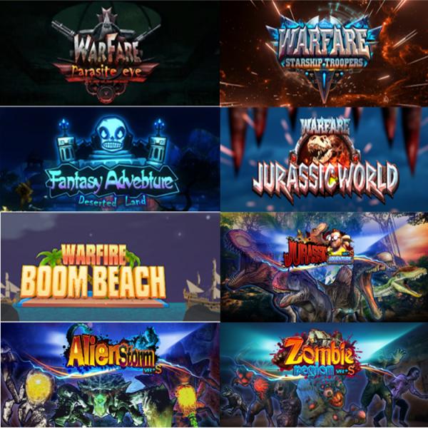 4P Shooting Game Simulator With PP Gun Small Area Automatic Adjust Glasses Height