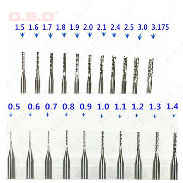 Solid Carbide Corn Teeth 3.175 4mm End Mill Pcb Milling Router Bit CNC Engraving Tools Cutter