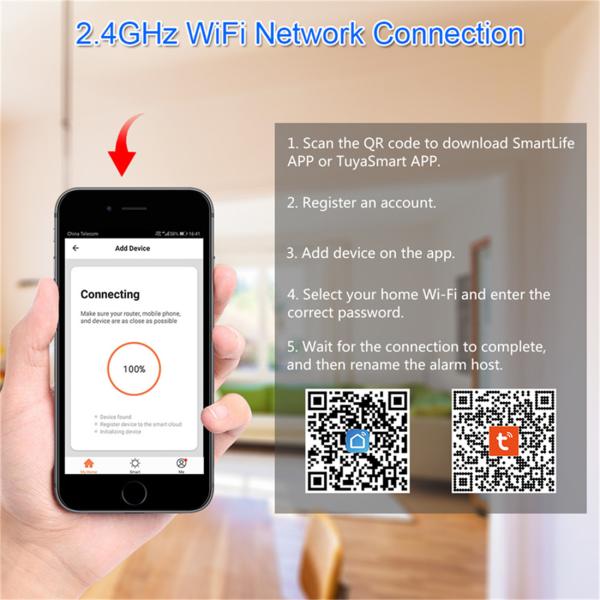 Home Alarm System Wi-Fi GSM Alarm Intercom Remote Control 433MHz Detectors IOS Android Tuya APP Control Touch Keypad