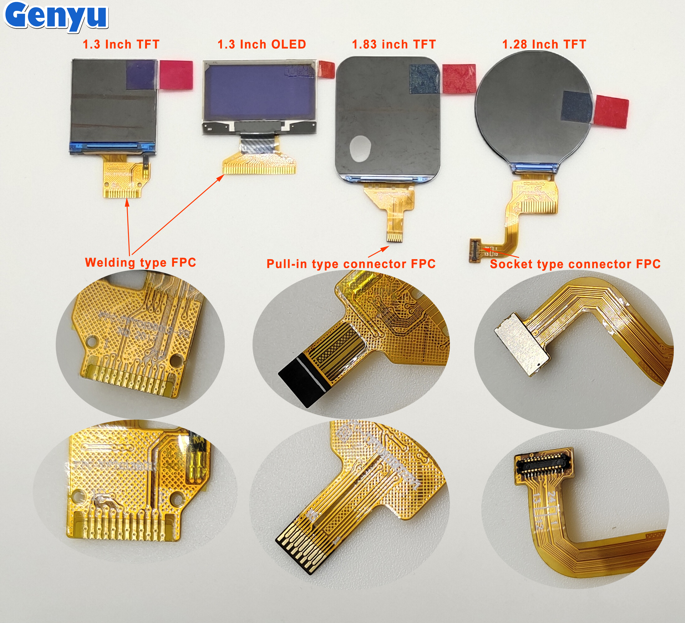 1.3 Inch SPI MCU RGB Color TFT LCD Display ILI9341 ST7789 ST7735 High Luminance 180/200/250/300/350/500/1000 Cd/m 2