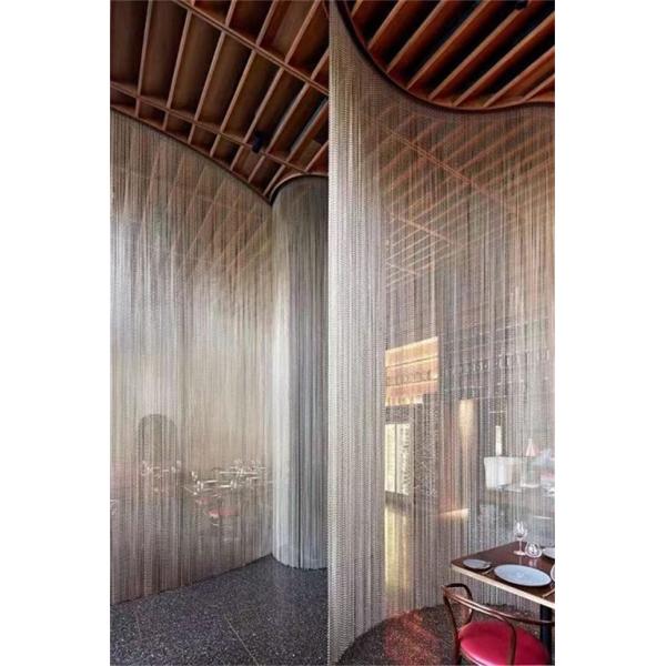 Decorative Black Metal Chain Link Curtains fly Screen Outdoor