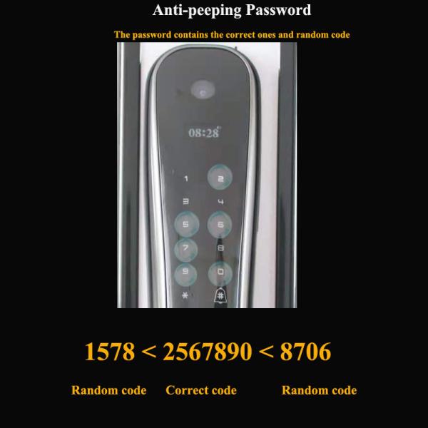 Waterproof Tuya Biometric Smart Wifi Door Lock With Camera Function