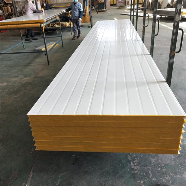Quality sound insulation prefabricated house 50mm rock wool embossing sandwich panel for sale