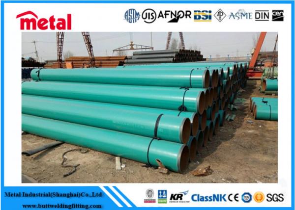 Quality 21.3 - 660 Mm Dia Plastic Coated Steel Tube , Green 2 Inch Schedule 40 Steel Pipe for sale