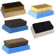 Quality Industrial Grade Brass Brush with Brown Handle and Gold Bristles for sale