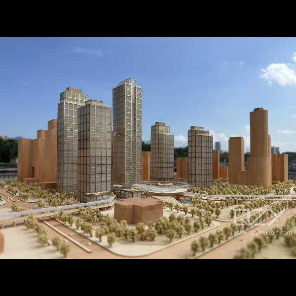 Acrylic Base Architectural Physical Model Xiamen Project JKP 1/500