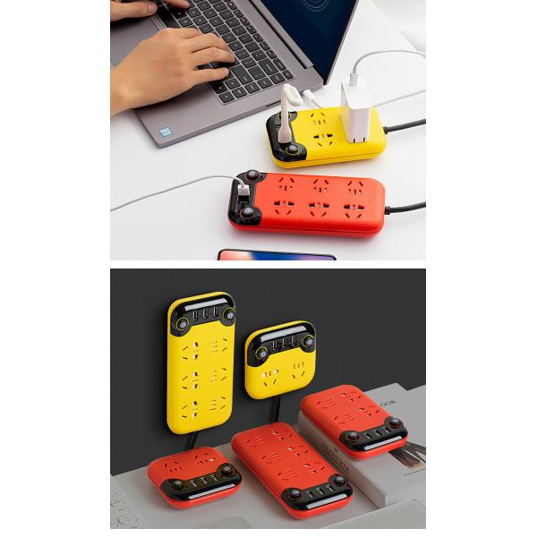 Home Extension Cord Socket Creative Wiring Board With USB Charging