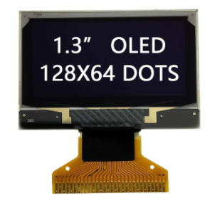 High Contrast 1.3 Inch OLED Display with 128x64 Dots Resolution and 160° Viewing Angle SH1106 Drive IC 30PIN Soldering FPC