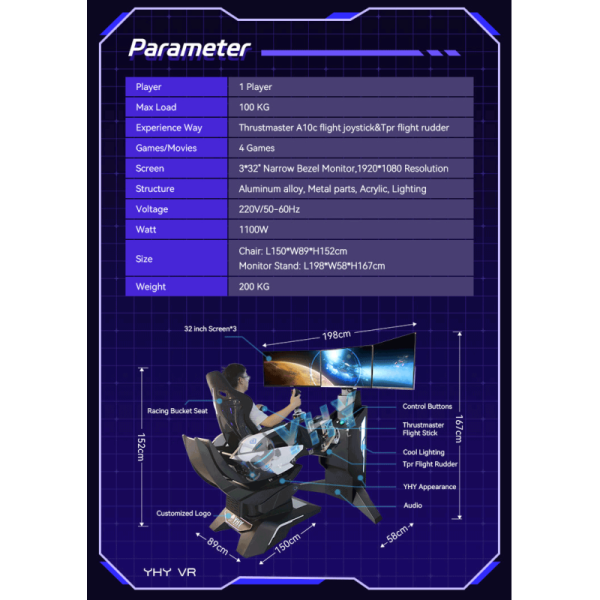 Flying Game Machine Virtual Flight Simulator Vr Airplane with Self-control Buttons Easy Business Operation