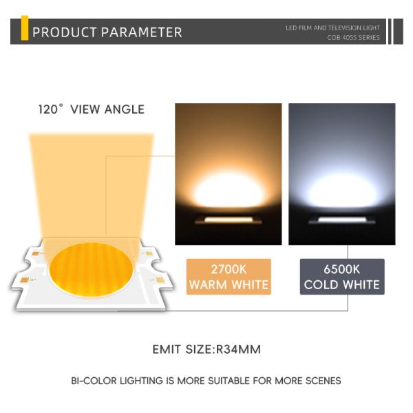 Dimming 72V 75V Dual Color 300W+300W Constant Voltage COB LED 4055 Bi Color 2700k 6500k 95ra Led for Track Lamp