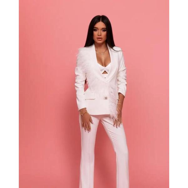 White Elegant Office Wear Suit