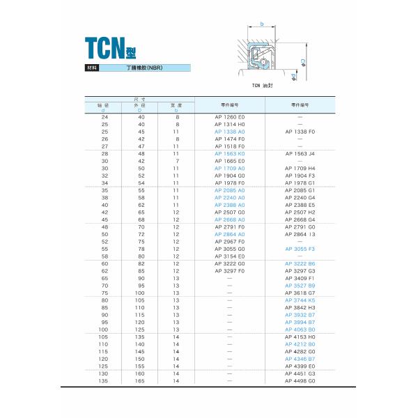 TCN Oil Seal With O-Ring Skeleton Seal And Combination Washer