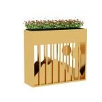Large outdoor rectangle luxury planters boxes with lamp