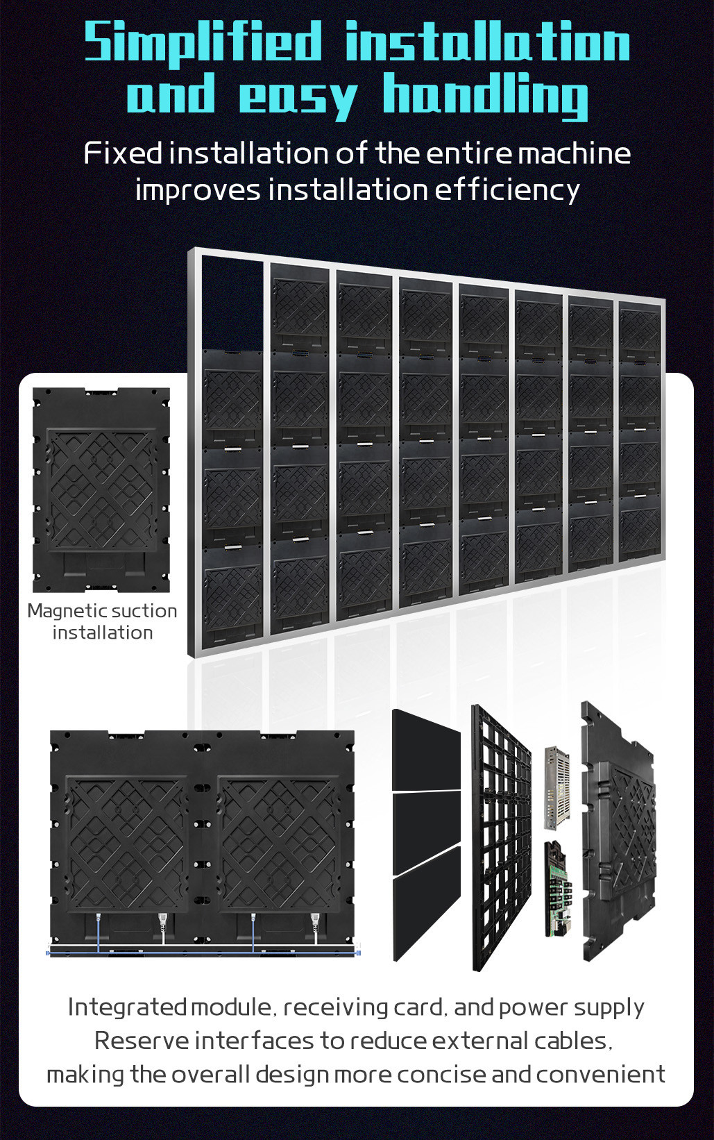 C- Series Indoor Fine Pixel Pitch LED Display Front Maintenance P1.86-P2.5 Ultra Light Cabinet