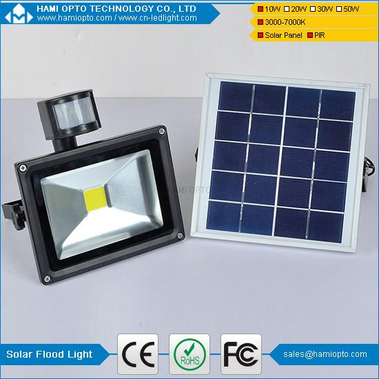 Quality Energy saving IP65 waterproof pir motion sensor 10W outdoor solar led flood light for sale