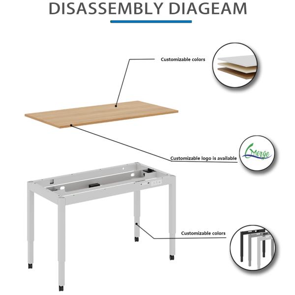 Customized Size Uplift Motorized Adjustable Desk Must-Have for Office Furniture Solutions
