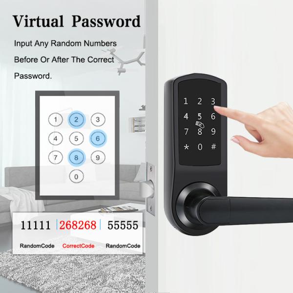 FCC Keyless Password Door Locks 180mm Smart Door Handle Lock
