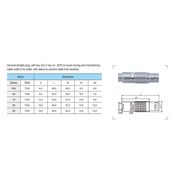 TGG RS232 9 Pin External Push Pull Cable Connectors High Density Low Voltage