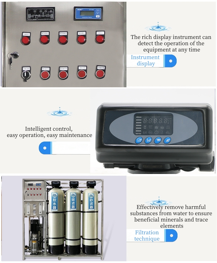 RO-500 500LPH Industrial Water Purification Systems Reverse Osmosis Water Plant For Customized Voltage Drinked Pure Water