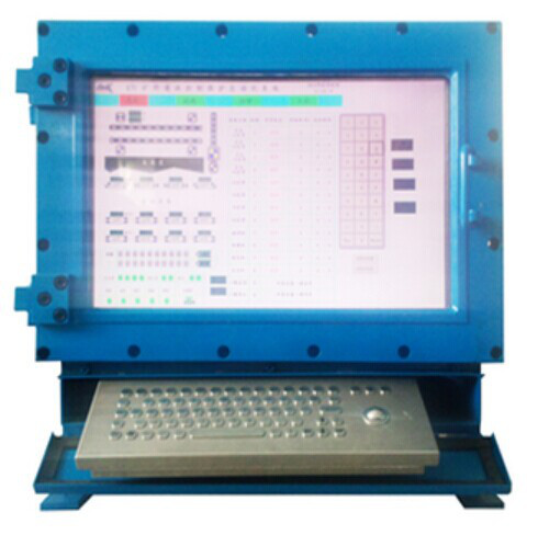 Waterproof Desktop Metal Computer Keyboard with Laser Trackball , Rugged Keyboard