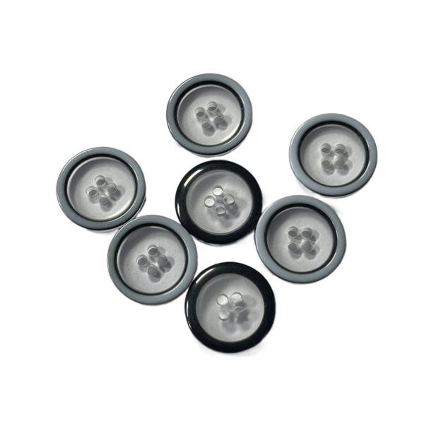 Three Layers Plastic Shirt Buttons Blue Rim With Transparent Desgin In Central 26L For Sewing