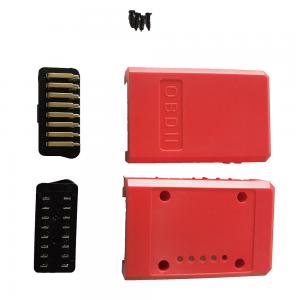 Buy cheap New Assembled Red Housing J1962 16 Pin OBDII Gold Plated Bent Pin Male Connector Plug With Assembled Female product