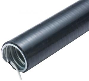Black Electrical Flexible Metallic Tubing , Flexible Armoured Cable Conduit 3/8-4