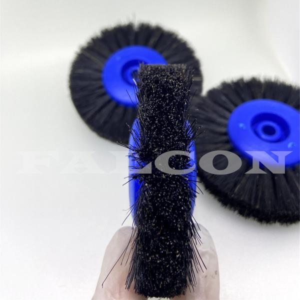 Plastic Hub Polishing Brushes Upright Bristle Four Rows Lathe Polishers Wheel
