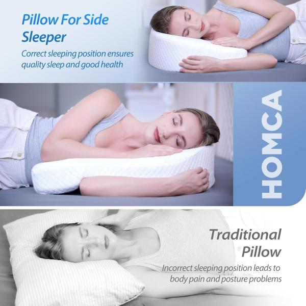 Pillow for Side Sleeper Body Pillow for Adults Memory Foam Pillow with U-Shaped Contoured Support Pain Relief with