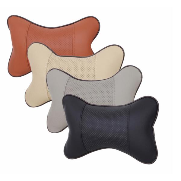 PU Leather Boned Shape Memory Foam Travel Pillow Soft Stuffing For Neck Rest