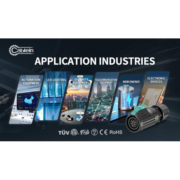 IP68 Waterproof 5-Pin LP20 Connector, 20A Panel Mount, Push-Pull Lock