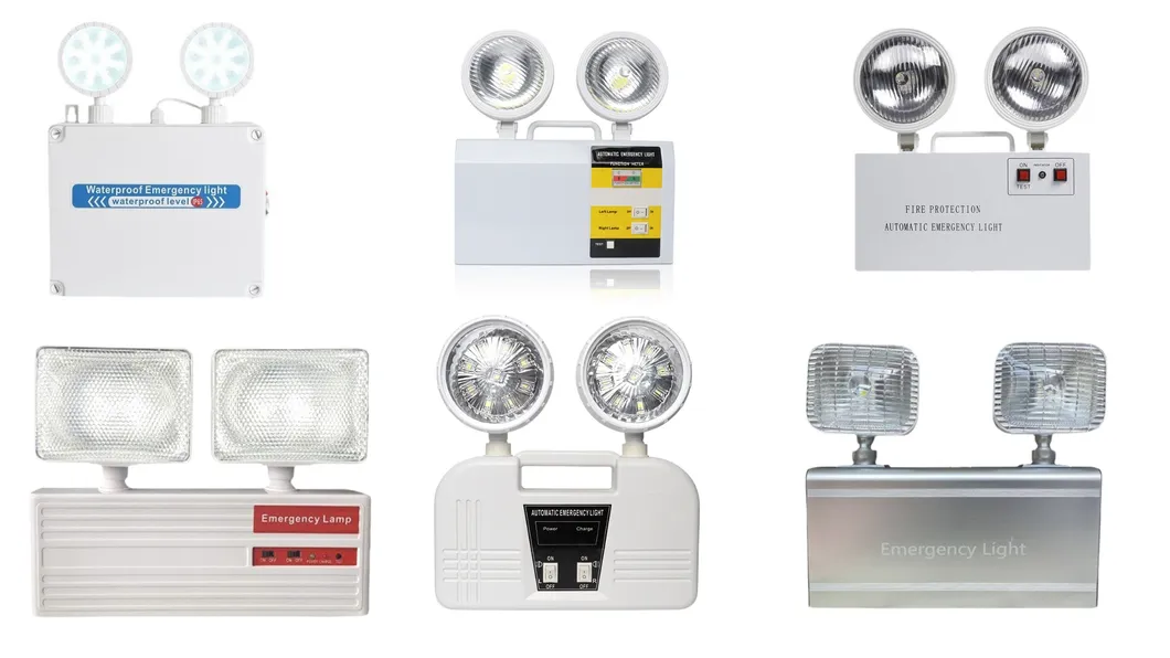 Factory Price Li-Battery Twins Double Heads IP65 Waterproof Industry Basement School Hospital Subway Supermarket Airport Escape LED Emergency Exit Light