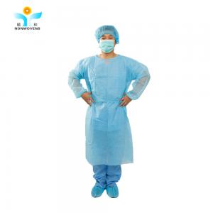Buy cheap Hospital Reinforced Surgical Gown Level 4 Blue Medical Isolation Gown product