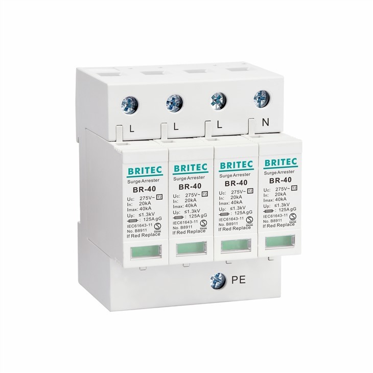 Buy cheap Lightning Protection 4P AC230V 3 Phase Surge Protection Device product