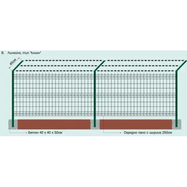 3D Garden Triangle Bending Fence For Residential 1.8*3m 75*200mm Hole