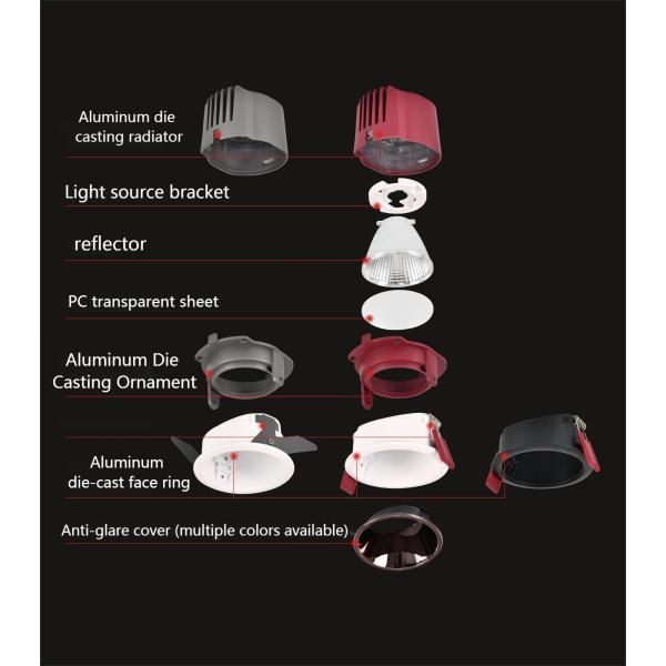 Anti Glare Led Spot Lights 15W AC180V Dimming For Families Ceiling Decoration