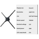 52cm Indoor 3D Hologram Advertising Display LED Fan