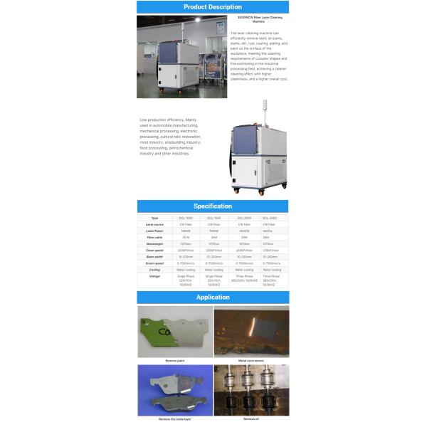 1000w Laser Cleaning Machine for Rust Removal using Raycs Laser Source and 100kg Weight