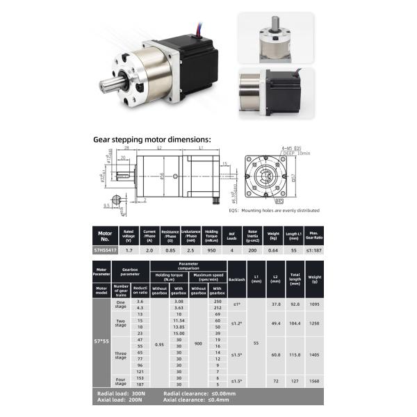 Nema 8-23 Micro Stepping Planetary Geared Stepper Motor With Gearbox Reducer for AGV AMR